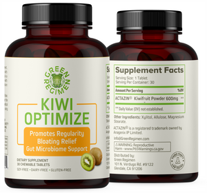 Kiwi Optimize Chewables - Clinically Proven for Gut Health, Eliminate Bloating, Improve Regularity - 30 Tablets