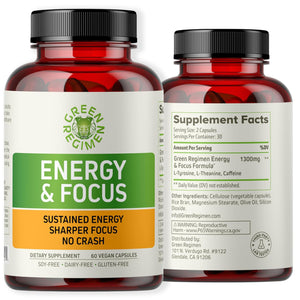 Energy & Focus Capsules - Nootropic Supplement for Mental Clarity, Concentration & Alertness - No Crash - 60 Caps