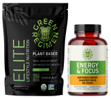 Organic Plant Based ProteinChocolate - 20 Serving + 60 Energy and Focus Capsules