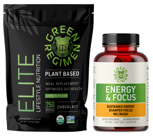 Organic Plant Based ProteinChocolate - 20 Serving + 60 Energy and Focus Capsules