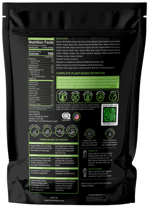 Organic Plant Based ProteinChocolate - 20 Serving + 60 Energy and Focus Capsules