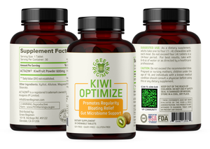 Kiwi Optimize Chewables - Clinically Proven for Gut Health, Eliminate Bloating, Improve Regularity - 30 Tablets